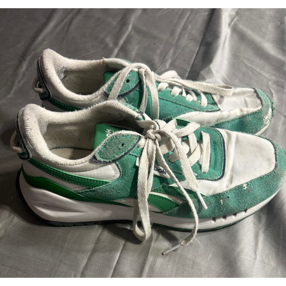 Reebok Classic Legacy Green White Suede Low Top Sneakers Womens 8.5 FFC0127923